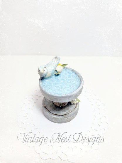 Bird Bath No.4 Miniature Handmade for Dollhouse Diorama Room Shadow Box image 3
