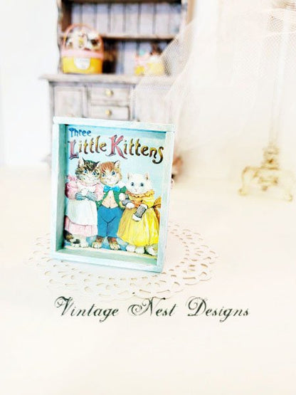 Three Little Kittens No.1:2 Dollhouse Miniature Handmade image 0