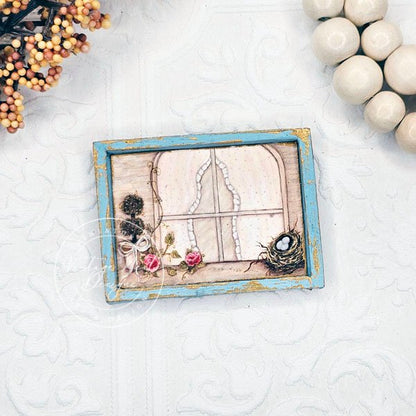 Bird Nest Topiary No.1:2 Dollhouse Miniature Handmade Wooden Framed Art image 5