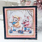 Nursery Mice No.1:3 Dollhouse Miniature Handmade Wooden Framed Art image 0