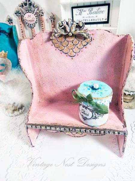 Pink Bench No.24 Dollhouse Miniature Handmade image 0