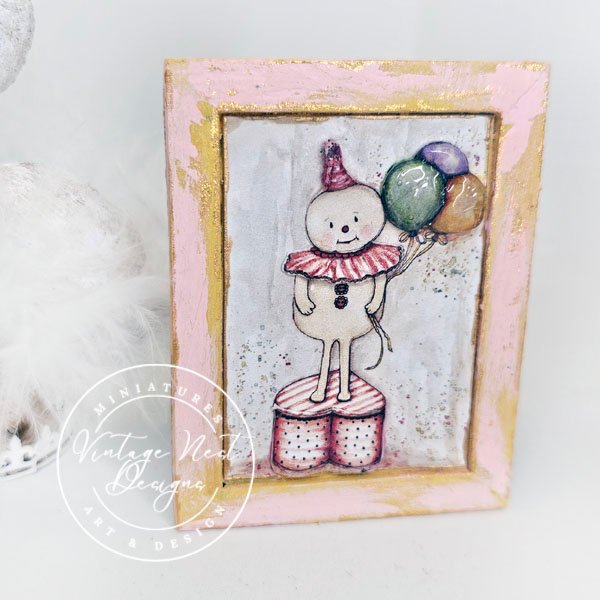 Birthday Wishes for You in 3D Dollhouse Miniature Handmade Wooden Framed Art image 1