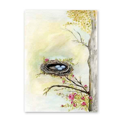 Bird Nest Roses Tree No.1 Digital Prints Acrylic Painting image 1