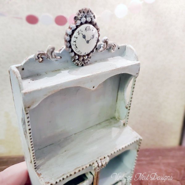 Blue Cabinet No.8 Dollhouse Miniature Handmade image 1