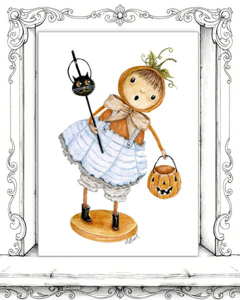 Halloween Character No.4 Digital Print Watercolor Painting image 0