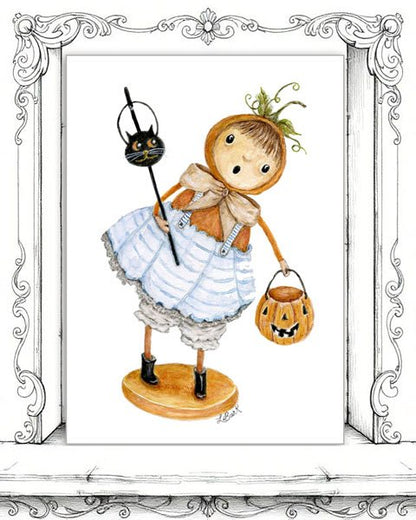 Halloween Character No.4 Digital Print Watercolor Painting image 0