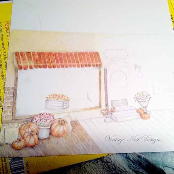 Fall Flower Shop No.1 Digital Print Watercolor Painting image 3