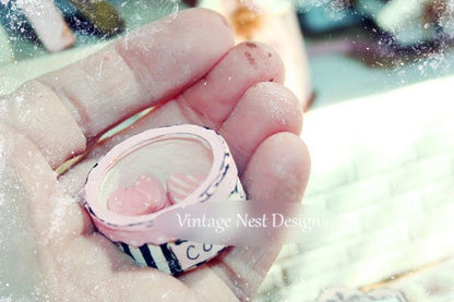 Pink & Black Cookie Box No.1 Dollhouse Miniature Handmade image 2