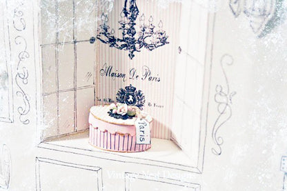 Hat-Band Box No.44 Dollhouse Miniature Handmade for Dolls image 1