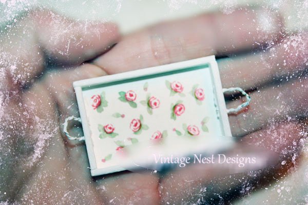 Tray No.1 Dollhouse Miniature Handmade image 1