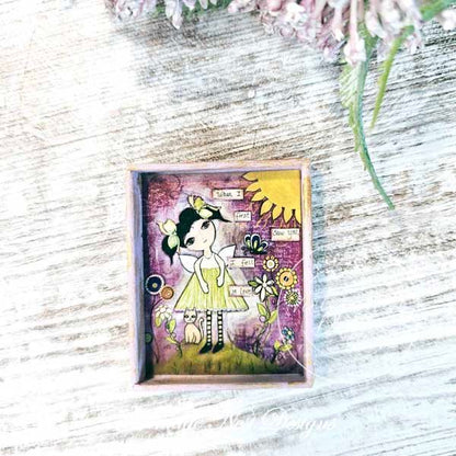 When I First Saw You No.1:1 Dollhouse Miniature Handmade Wooden Framed Art image 1