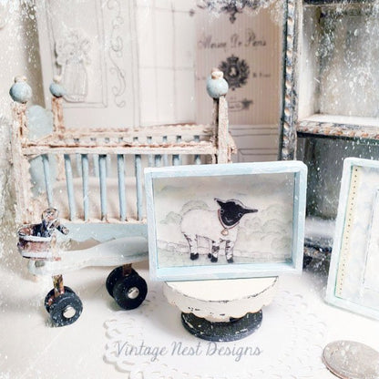 Nursery Lamb No.1:1 Dollhouse Miniature Handmade image 6
