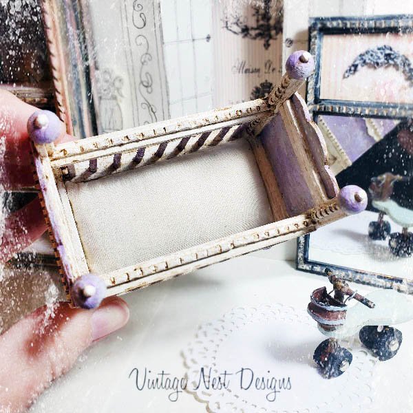 Baby Antique Style Crib No.5 Handmade Dollhouse Miniature image 1
