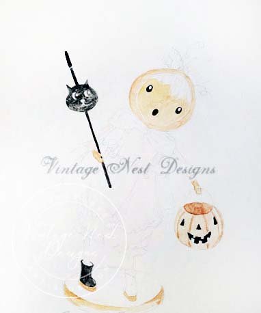 Halloween Character No.4 Digital Print Watercolor Painting image 3