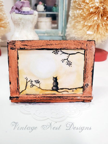 The Cat & the Moon No.2:3 Dollhouse Miniature Handmade image 0