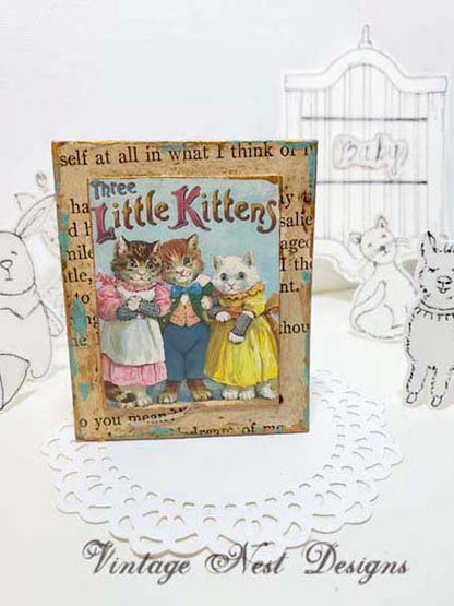 Three Little Kittens No.1:3 Dollhouse Miniature Handmade image 0