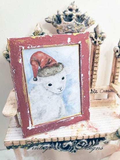 Christmas Lamb No.1:2 Dollhouse Miniature Handmade image 3
