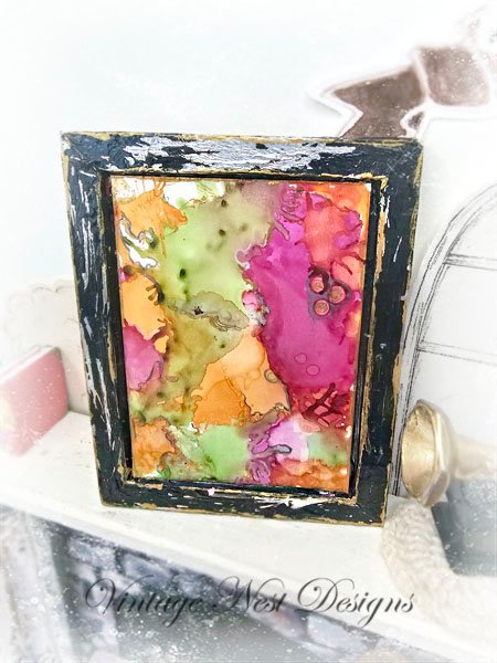 Abstract Art No.3 Dollhouse Miniature Handmade Wooden Framed Art image 0
