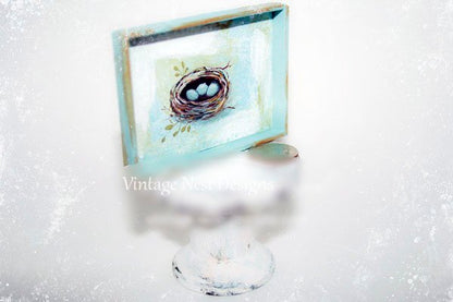 Bird Nest No.10:2 Dollhouse Miniature Handmade Wooden Framed Art image 2