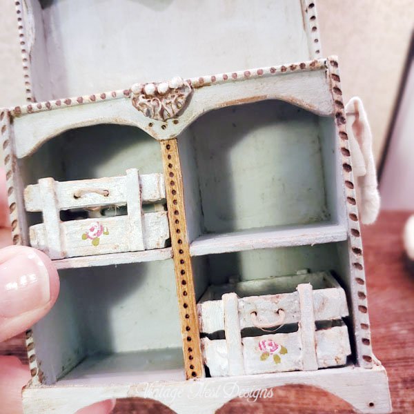 Blue Cabinet No.8 Dollhouse Miniature Handmade image 7