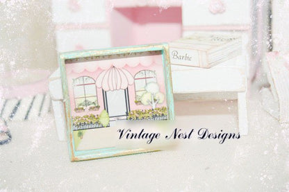 Store Front No.6:1 Dollhouse Miniature Handmade Wooden Framed Art image 0