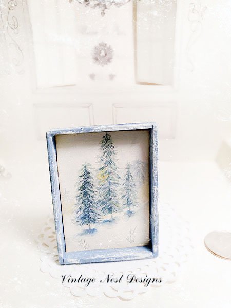 Winter Pines No.1:1 Dollhouse Miniature Handmade image 0