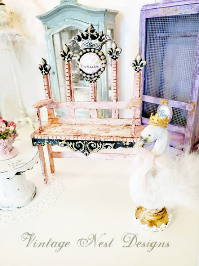 Shabby Princess Bench No.7 Dollhouse Miniature Handmade image 6