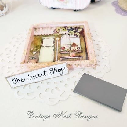 The Sweet Shop No.1:2 Dollhouse Miniature Handmade Wooden Framed Art image 5