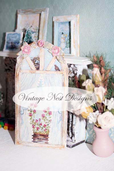 Faux Window No.3:1 Dollhouse Miniature Handmade image 0