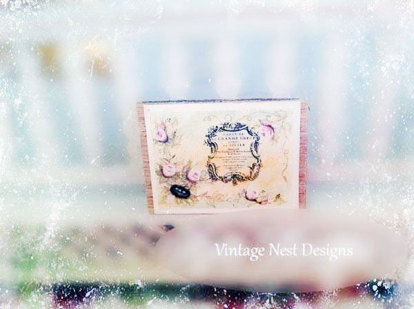 Bird Nest No.23:1 Dollhouse Miniature Handmade Wooden Framed Art image 0