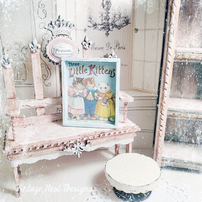 Three Little Kittens No.1:2 Dollhouse Miniature Handmade image 1