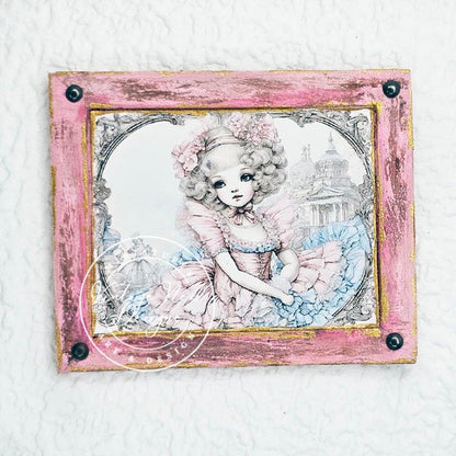 Young Marie No.1:1 Dollhouse Miniature Handmade Framed Art image 1