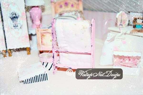 Quilt Rack No.1 Dollhouse Miniature Handmade image 1