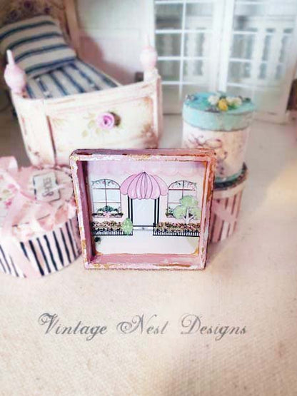 Store Front No.6:3 Dollhouse Miniature Handmade Wooden Framed Art image 5