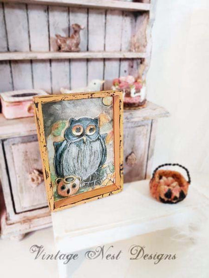 Halloween Owl No.4:3 Dollhouse Miniature Handmade image 6