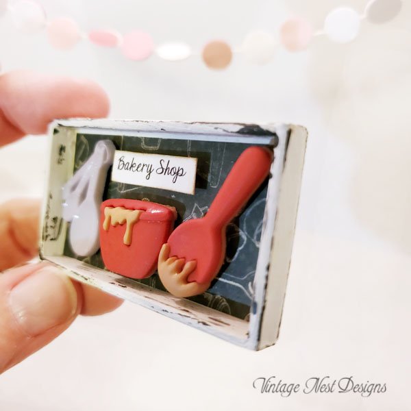 Bakery Sign No.6 Dollhouse Miniature Handmade Wooden Framed Art image 4