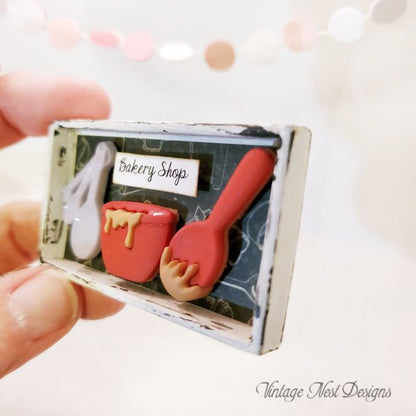 Bakery Sign No.6 Dollhouse Miniature Handmade Wooden Framed Art image 4