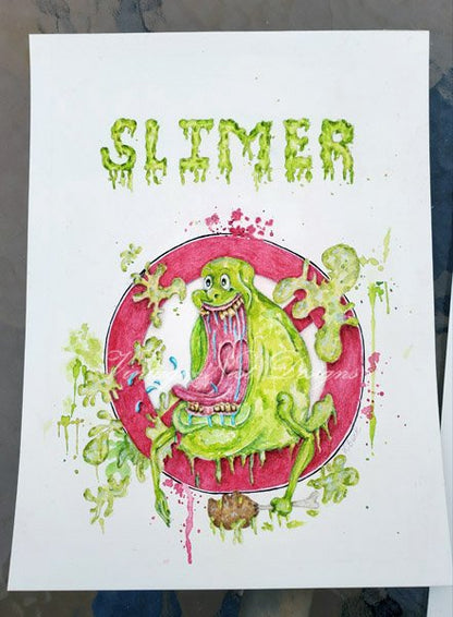 Slimer No.1 Digital Prints Watercolor Painting image 2
