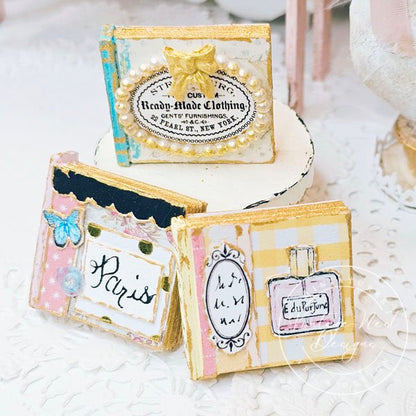 Shabby Book Set No.44 Dollhouse Miniatures Handmade image 0
