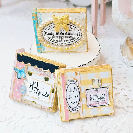 Shabby Book Set No.44 Dollhouse Miniatures Handmade image 0