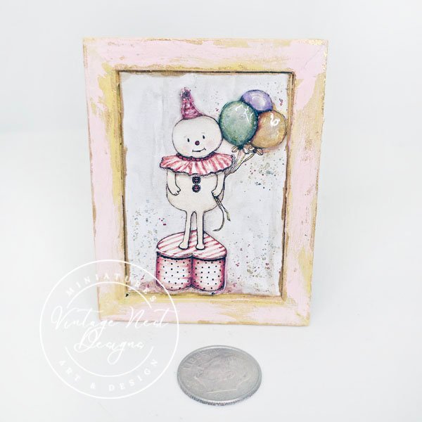 Birthday Wishes for You in 3D Dollhouse Miniature Handmade Wooden Framed Art image 3