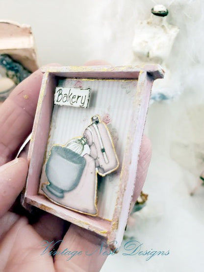 Bakery Pink Mixer Shelf No.3 Dollhouse Miniature Handmade image 3