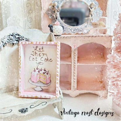 Let Them Eat Cake No.2:2 Dollhouse Miniature Handmade image 2