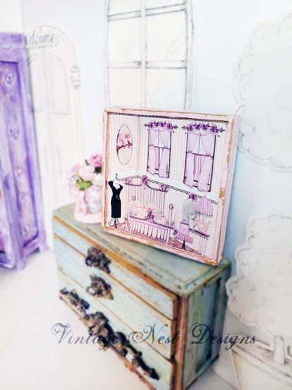 Glamour Girl Bedroom No.1:1 Dollhouse Miniature Handmade image 5