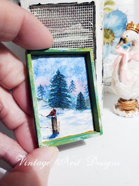 Winter Cardinal No.1:2 Dollhouse Miniature Handmade image 4