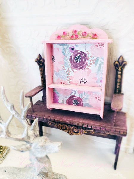 Cabinet Shelf No.26 Dollhouse Miniature Handmade Wooden image 2