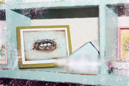 Bird Nest No.13 Dollhouse Miniature Handmade Wooden Framed Art image 2