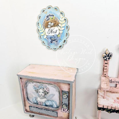 Bird Nest No.29 Dollhouse Miniature Handmade Framed Art image 6