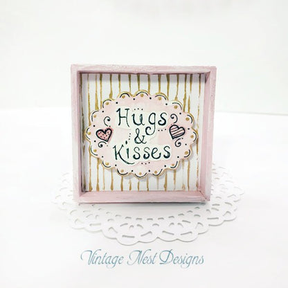 Valentine Hugs & Kisses No.1 Dollhouse Miniature Handmade image 0