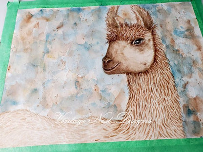 Llama No.1 Digital Prints Watercolor Painting image 3